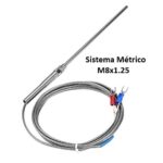 Termocupla Tipo K de Vastago 150 Mm, Rosca Metrica M8x1.25, K_M150MM