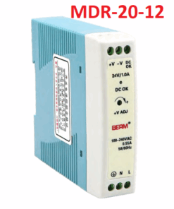Fuente de Alimentacion Conmutada Tipo Riel con Entrada AC220V, Salida 12VDC, 1.67A, MDR-20-12