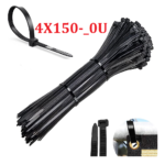 Precinto de Plastico Negro de 20 y 30 unidades TOSUN (3.4 x 150mm), 4X150-_0U