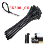 Precinto de Plastico Negro de 20 y 30 unidades TOSUN (4.4 x 200mm), 5X200-_0U