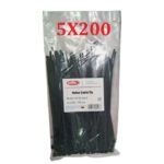 Precinto de Plastico Negro de 100u TOSUN (4.4 x 200mm), 5X200