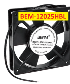 Ventilador Industrial BEM-12025HBL, Voltaje 220VAC/240VAC, Corriente 0.1A, Tamaño 120*120*25 m