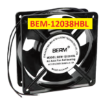 Ventilador Industrial BEM-12038HBL, Voltaje 220VAC/240VAC, Corriente 0.13A, Tamaño 120*120*38 m