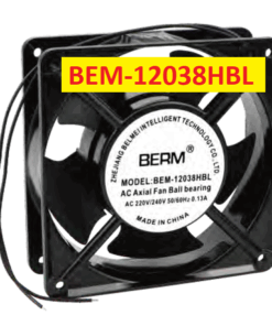 Ventilador Industrial BEM-12038HBL, Voltaje 220VAC/240VAC, Corriente 0.13A, Tamaño 120*120*38 m