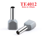 Terminal Punta Tubular Pin Preaislado de 100 uds. Gris 2x4mm², TE4012