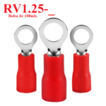 Terminal Ojal Preaislado de 100 uds. Rojo 0.5~1.5mm², RV1.25-_