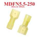 Terminal Faston Macho Total Aislado de 100 uds. Amarillo 4~6mm², MDFN5.5-250