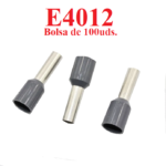 Terminal Punta Tubular Pin Preaislado de 100 uds. Gris 4.0mm², E4012