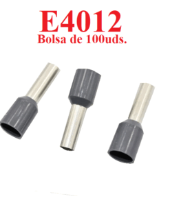Terminal Punta Tubular Pin Preaislado de 100 uds. Gris 4.0mm², E4012