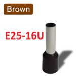 Terminal Punta Tubular Pin Preaislado Cafe 25mm², E25-16U