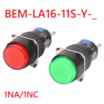 Interruptor de Boton de Autobloqueo de 16mm, BEM-LA16-11S-Y-_