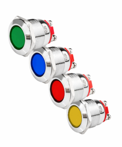 Lámpara Piloto Indicadora Led Metálica 16mm 220VAC IP67