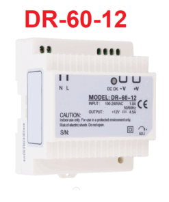 Fuente de Alimentacion Conmutada Tipo Riel con Entrada AC220V, Salida 12VDC, 4.5A, DR-60-12