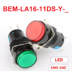 Interruptor de Boton de Autobloqueo con Lampara de 16mm, BEM-LA16-11DS-Y-_