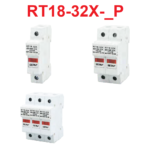 Base de Portafusibles de Montaje en Riel DIN con Luz LED 32A, RT18-32X-_P