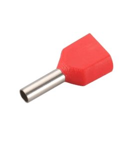 Terminal Punta Tubular Pin Preaislado Rojo de 2X1.5MM2, TE1010U