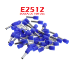 Terminal Punta Tubular Pin Preaislado Azul de 2.5MM2, E2512