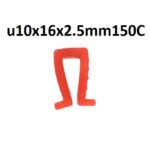 Burlete o Junta de Silicona de Alta Temperatura para Vidrio de Hornos 150ºC, u10x16x2.5mm150C