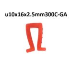 Burlete o Junta de Silicona de Alta Temperatura para Vidrio de Hornos 300ºC, u10x16x2.5mm300C-GA