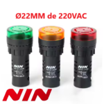 Buzzer Luminoso Ø22MM de 220VAC
