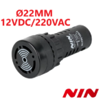 Buzzer Negro de Ø22MM 12VDC/220VAC