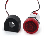 Indicador Voltimetro y Amperimetro para Panel de Control, AD101-22VAM-RED-NIN