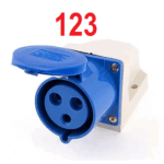Enchufe Industrial Hembra 3x32A, 123-TOSUN
