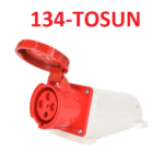 Enchufe Industrial Trifasico Tipo Hembra de Sobreponer Rojo, 134-TOSUN