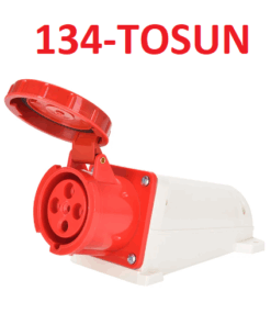 Enchufe Industrial Trifasico Tipo Hembra de Sobreponer Rojo, 134-TOSUN