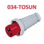 Enchufe Industrial Trifasico Tipo Macho Rojo, 034-TOSUN