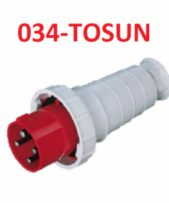 Enchufe Industrial Trifasico Tipo Macho Rojo, 034-TOSUN