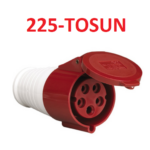 Enchufe Industrial Trifasico Tipo Hembra de Prolongar Rojo, 225-TOSUN
