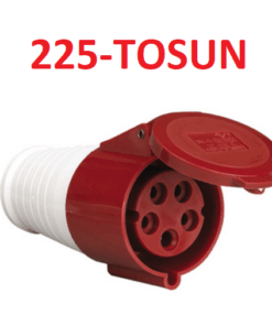 Enchufe Industrial Trifasico Tipo Hembra de Prolongar Rojo, 225-TOSUN