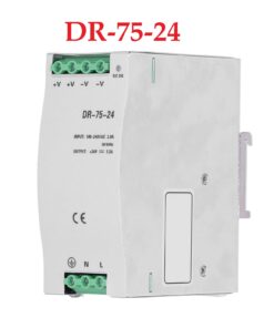 Fuente de Alimentacion Conmutada Tipo Riel con Entrada AC220V, Salida 24VDC, 3,2A, DR-75-24
