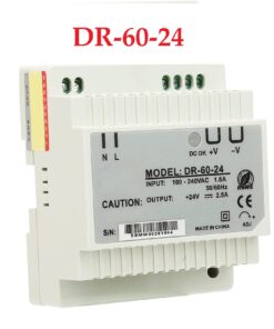 Fuente de Alimentacion Conmutada Tipo Riel con Entrada AC220V, Salida 24VDC, 2.5A, DR-60-24