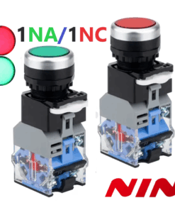 Boton Pulsador Iluminado con Retorno por Resorte 1NA/1NC