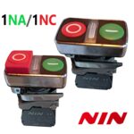 Interruptor Pulsador de Doble Cabezal Iluminado 1NA/1NC