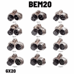 Conector de Aviacion GX20 de 2 a 15 Pines, BEM20-__