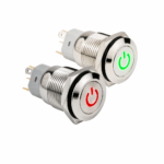 Interruptor Metálico De 16mm Con Autoenclave Y Símbolo De Energía Iluminado 220V IP67