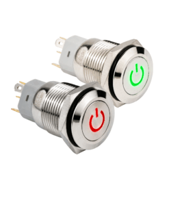 Interruptor Metálico De 16mm Con Autoenclave Y Símbolo De Energía Iluminado 220V IP67