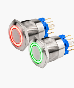 Pulsador Metálico De 22mm Con Anillo Iluminado 220V IP67