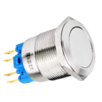 Interruptor Metálico Plano Ø22 mm NO+NC con Enclavamiento